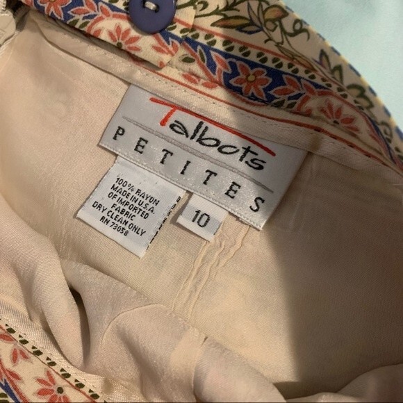 Vintage Boho Talbots Printed Faux Wrap Skirt 100% Rayon Size 10 Made in USA - Picture 5 of 9